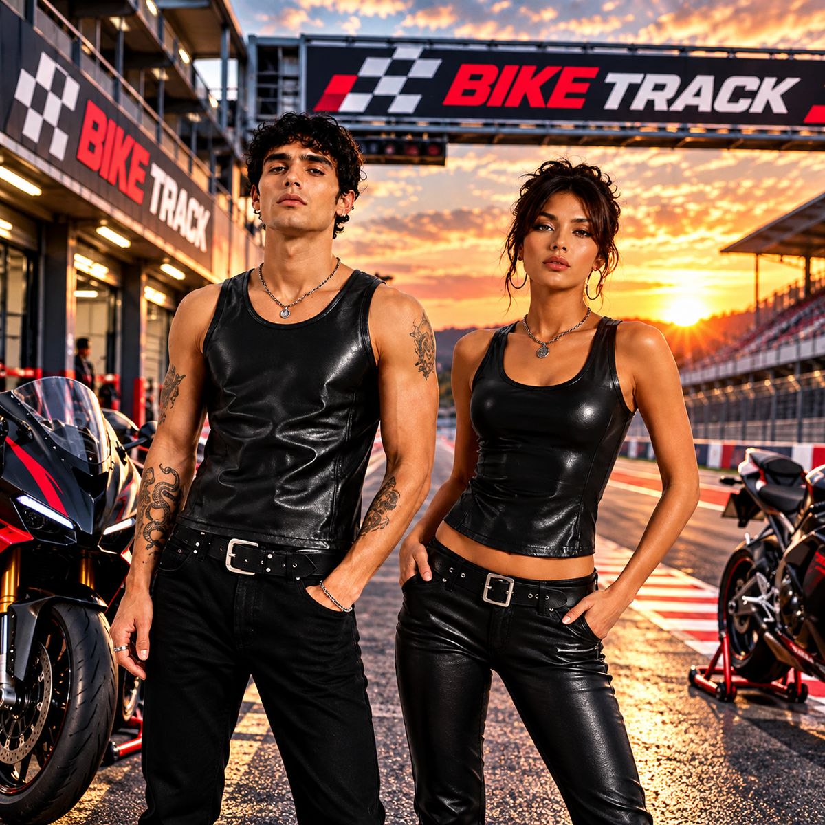 Mans & Women Leather Tank Top