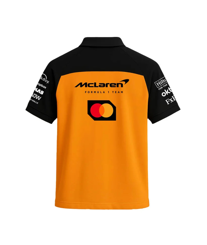 F1 Team McLaren Racing Polo Shirt 2025 Orange & Black