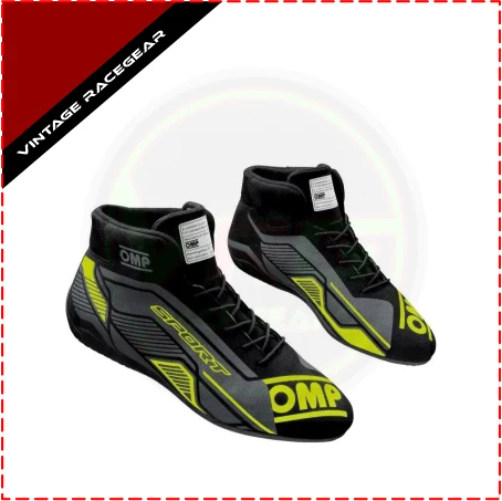 OMP One Evo FX Racing Shoes Yellow - Black - Vintage Racegears