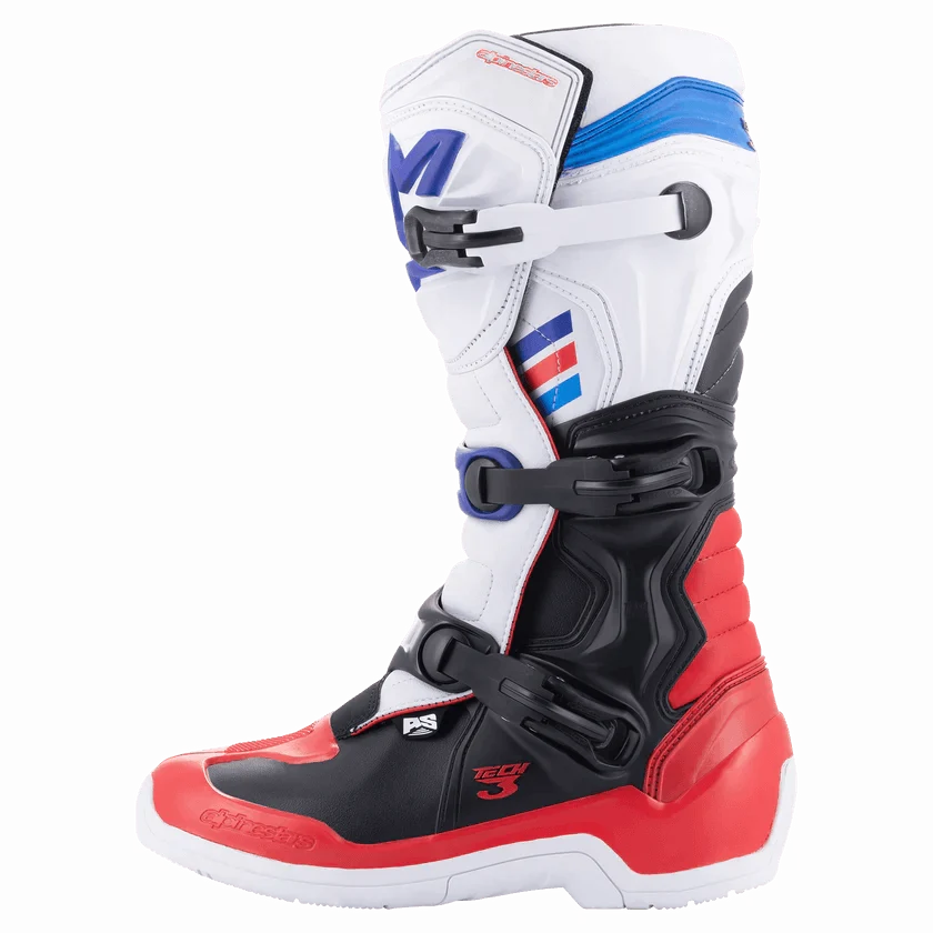 Motocross Tech 3 Boots White Red