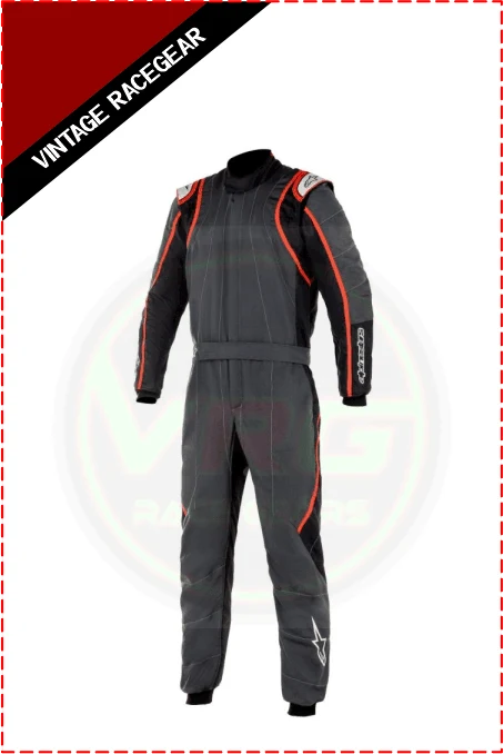 Alpinestars GP Race V2 Race Suit Gray - Red - Vintage Racegears