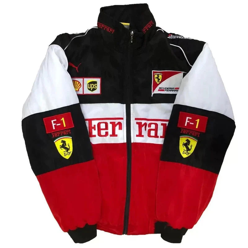 F1 Vintage Ferrari Racing Jacket Red Black White