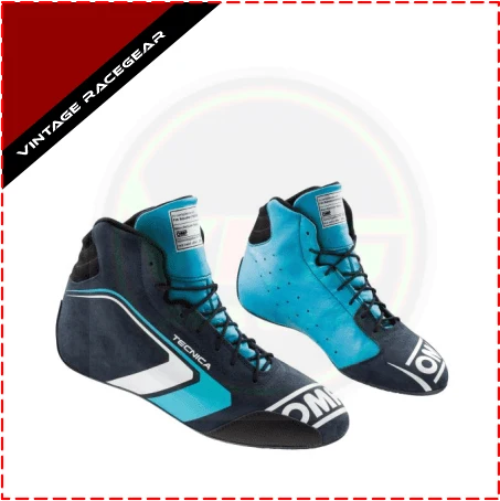 OMP Tecnica Race Boots Black - Blue - Vintage Racegears