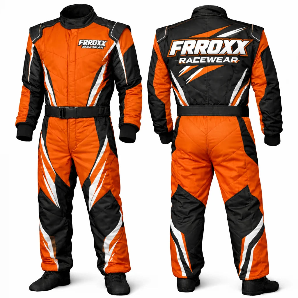 FRROXX Racewear Cyan Blue & Black Kart Racing Suit