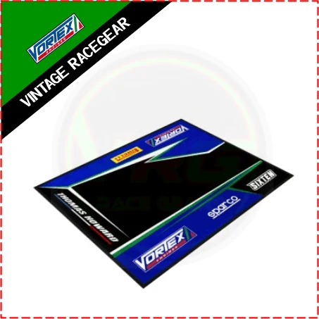 2024 Vortex Kart Mats Sublimation Printed Blue - Black - Vintage Racegears