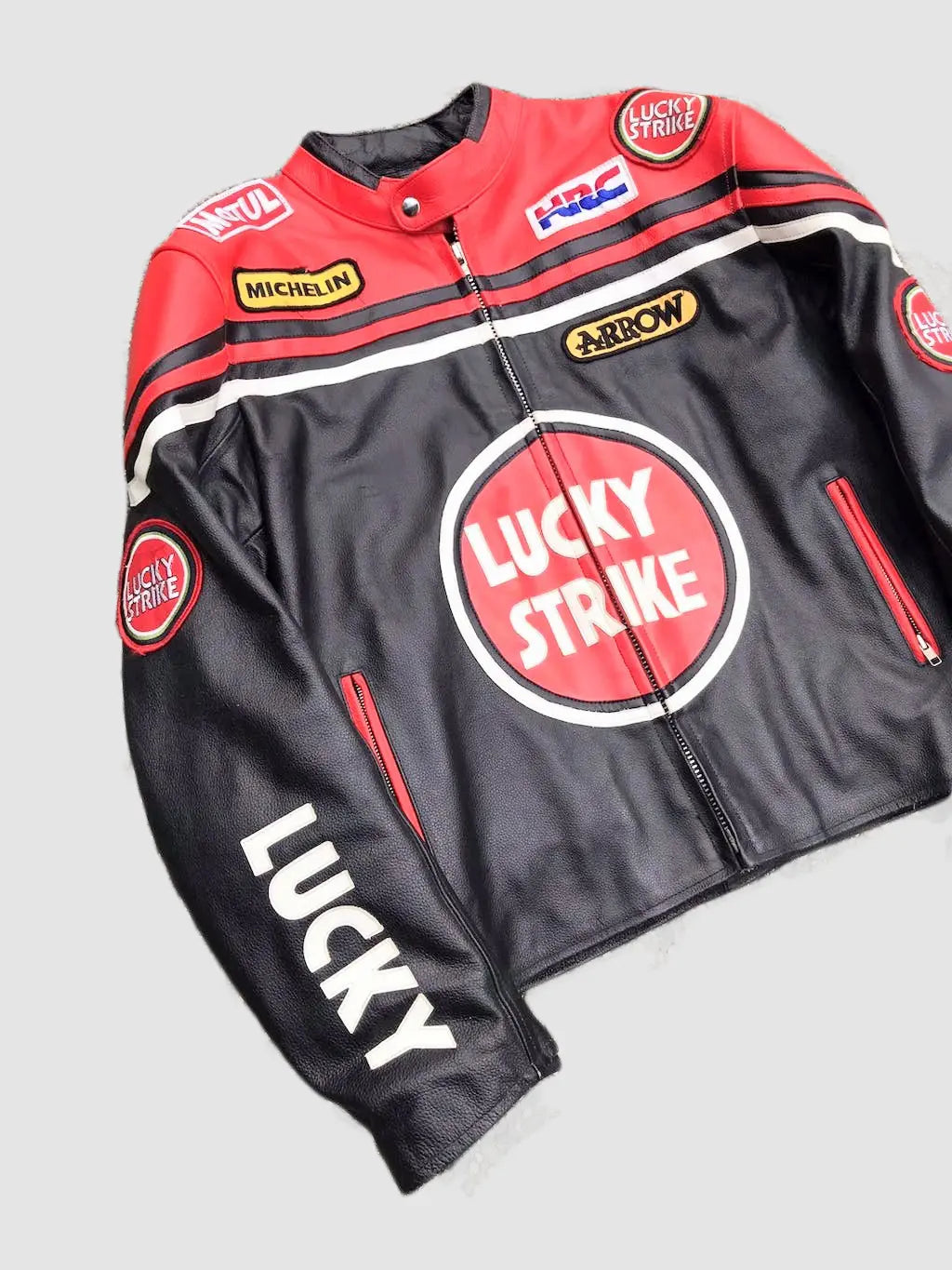 LUCKY STRIKE RARE 90’s Biker Leather Jacket Vintage