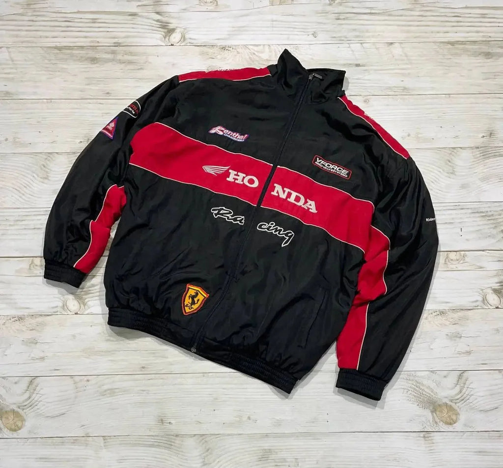 Vintage Honda Racing F1 Jacket Big Logo 90s Red