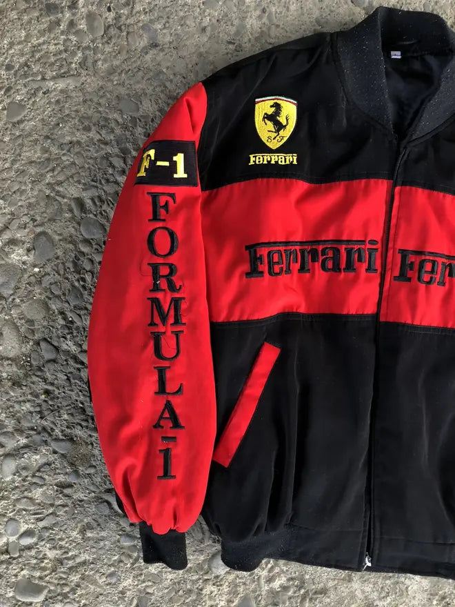 F1 Vintage Ferrari Racing Jacket Red & Black
