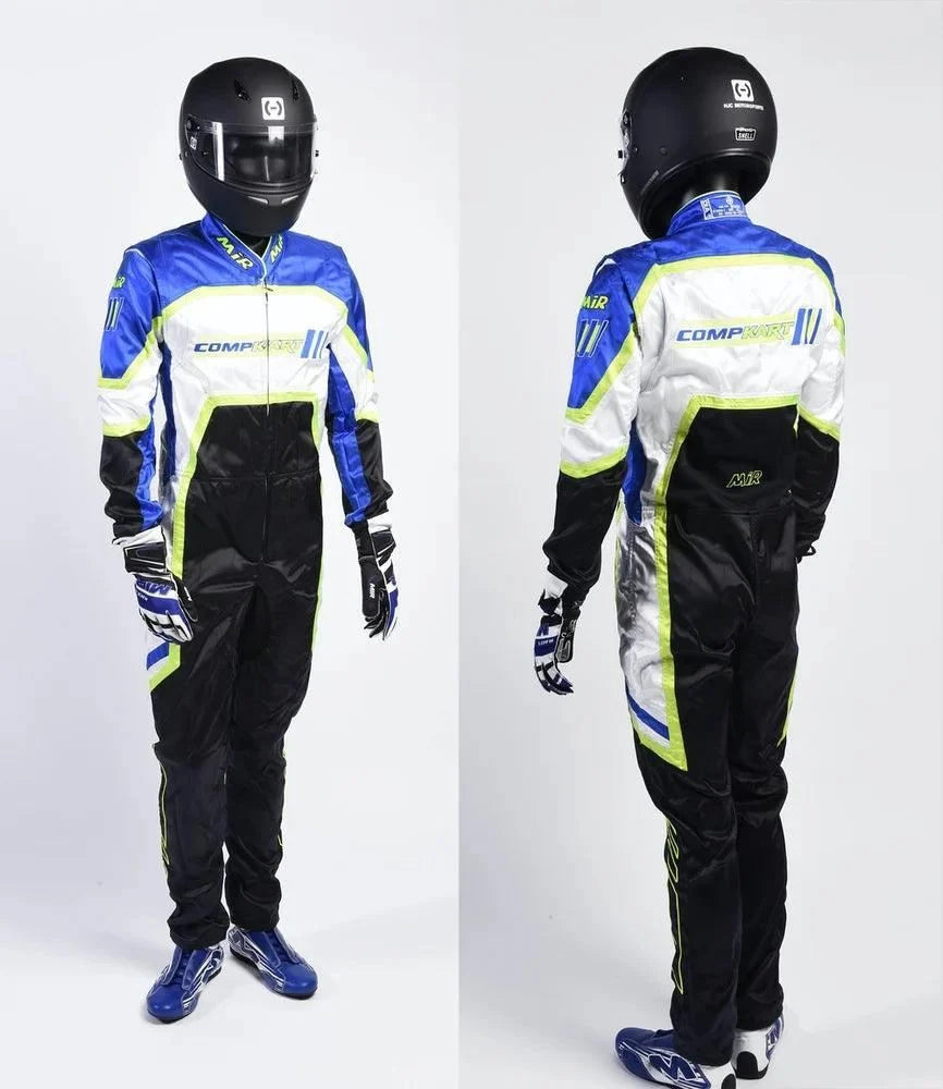 New Compkart Racing Suit Blue-White - Vintage Racegears