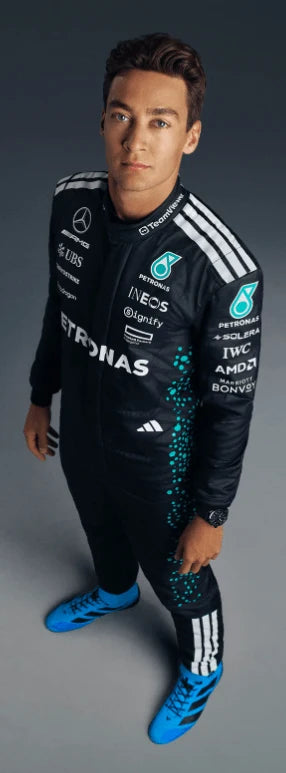 New 2025 George Russell Petronas Mercedes F1 Race Suit