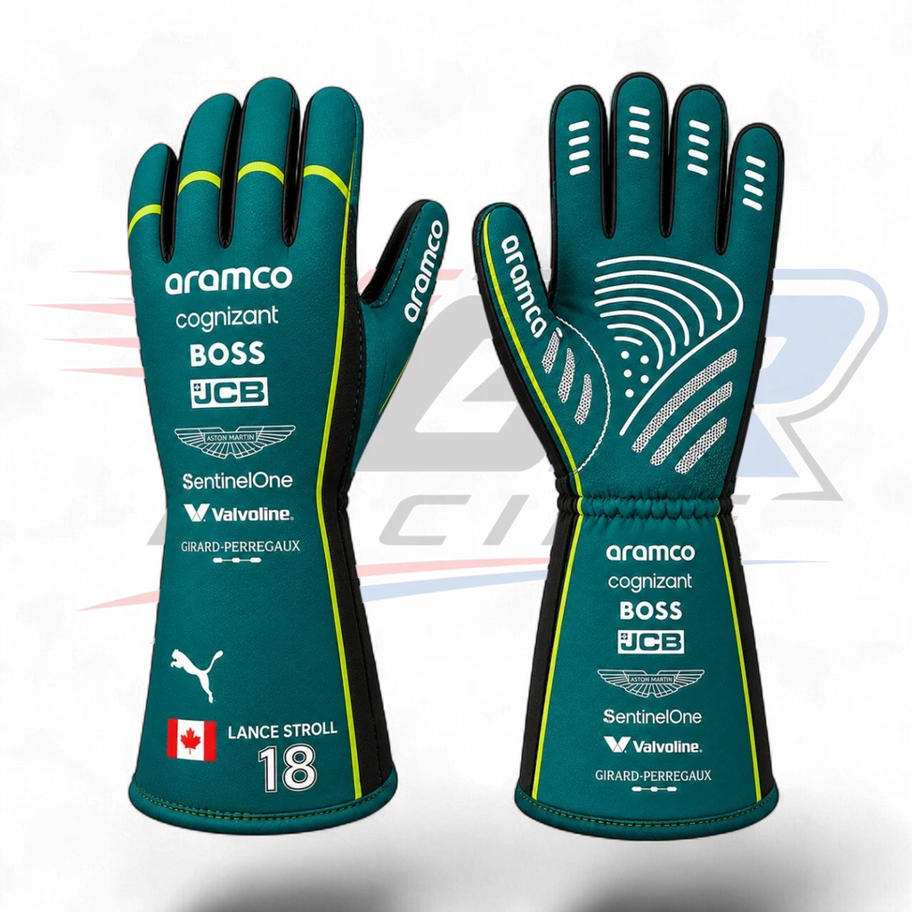 2026 Lance Stroll Team Aston Martin F1 Racing Gloves Replica