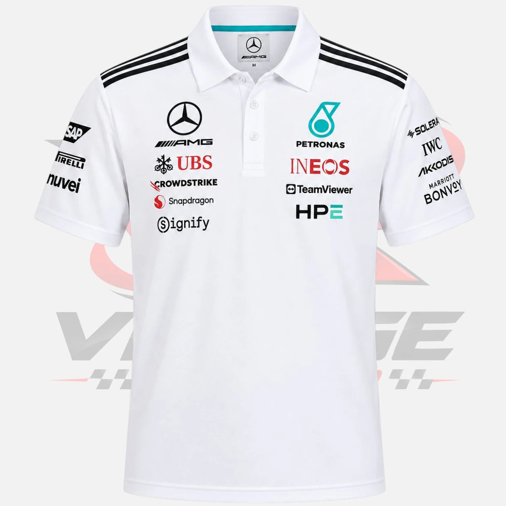 Mercedes AMG Petronas adidas F1 2026 Team Polo - White
