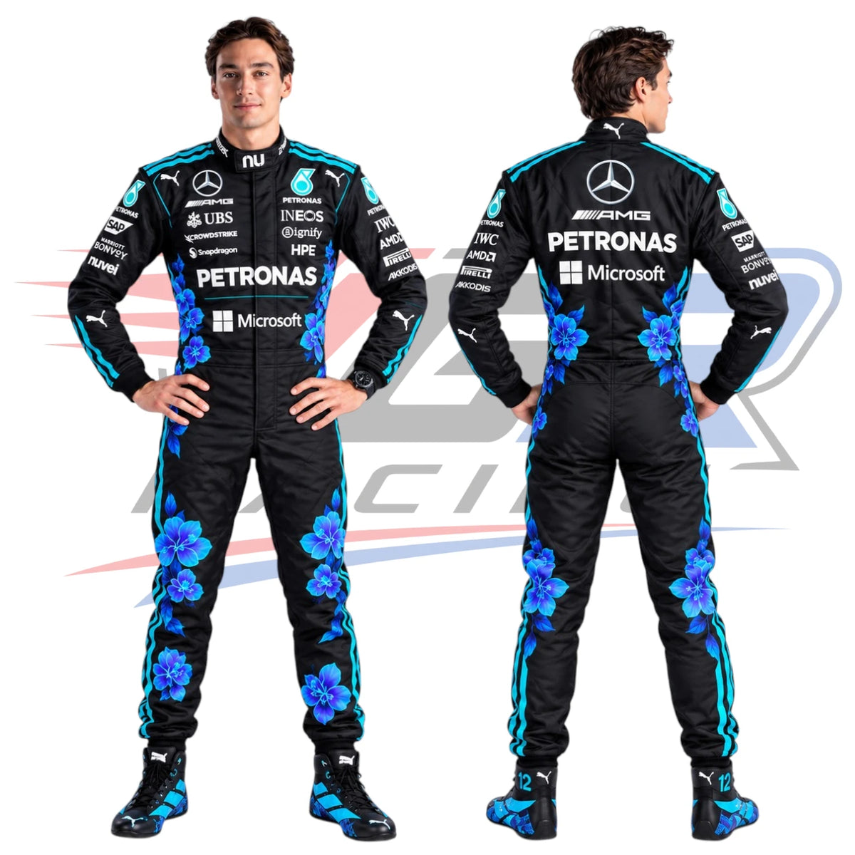 2026 George Russell Team Mercedes Singapore GP F1 Race Suit Replica