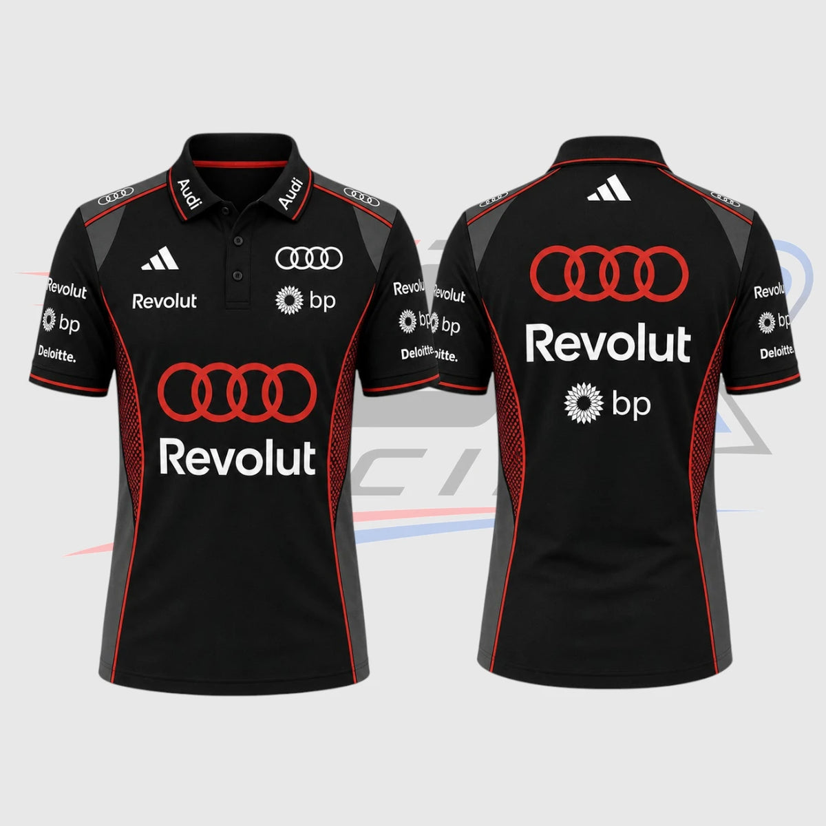 2026 F1 Team Audi Racing Polo-Shirt Black & Red Replica