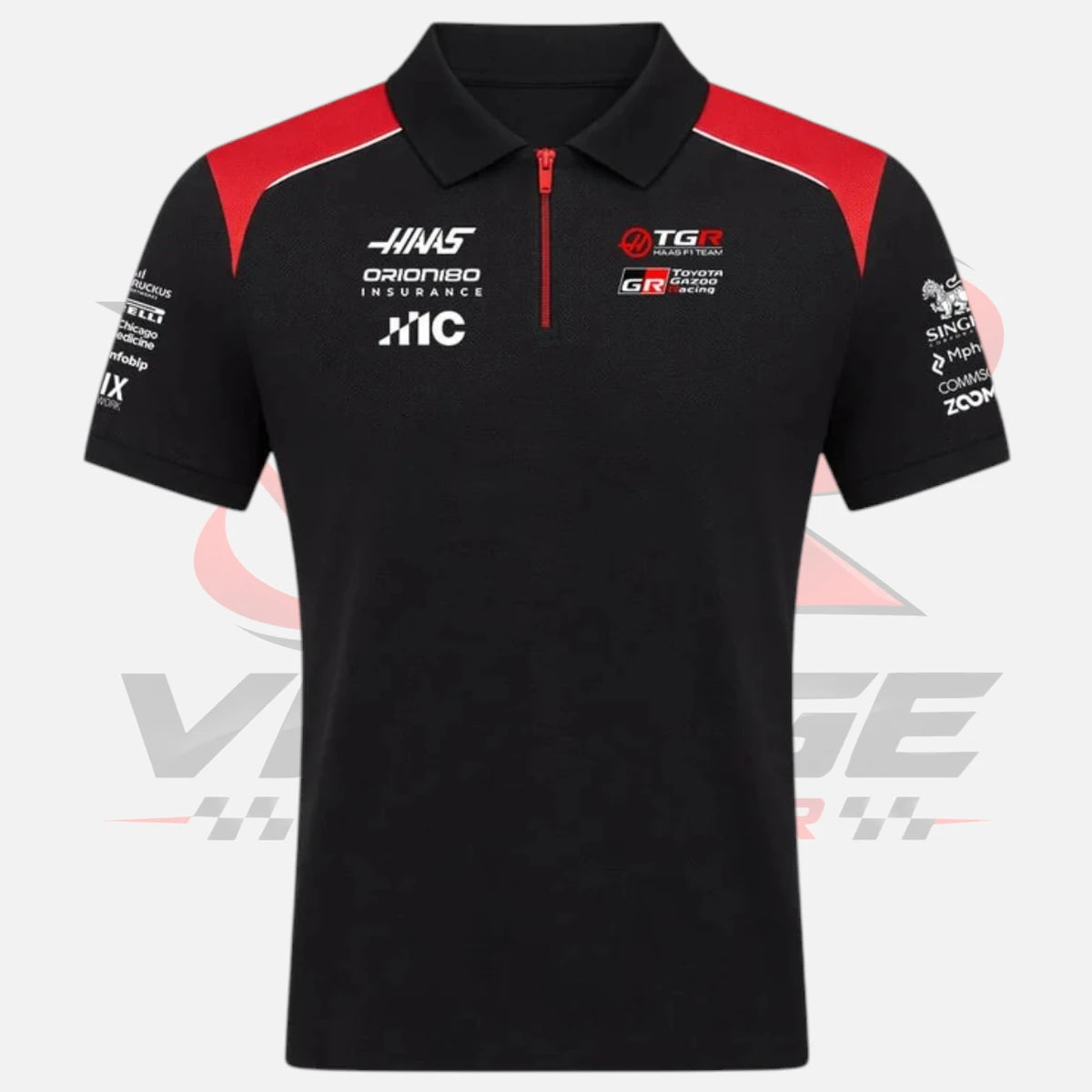F1 Haas Racing Team Polo-Shirt 2026 Replica Black