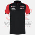 F1 Haas Racing Team Polo-Shirt 2025 Replica Black & Red