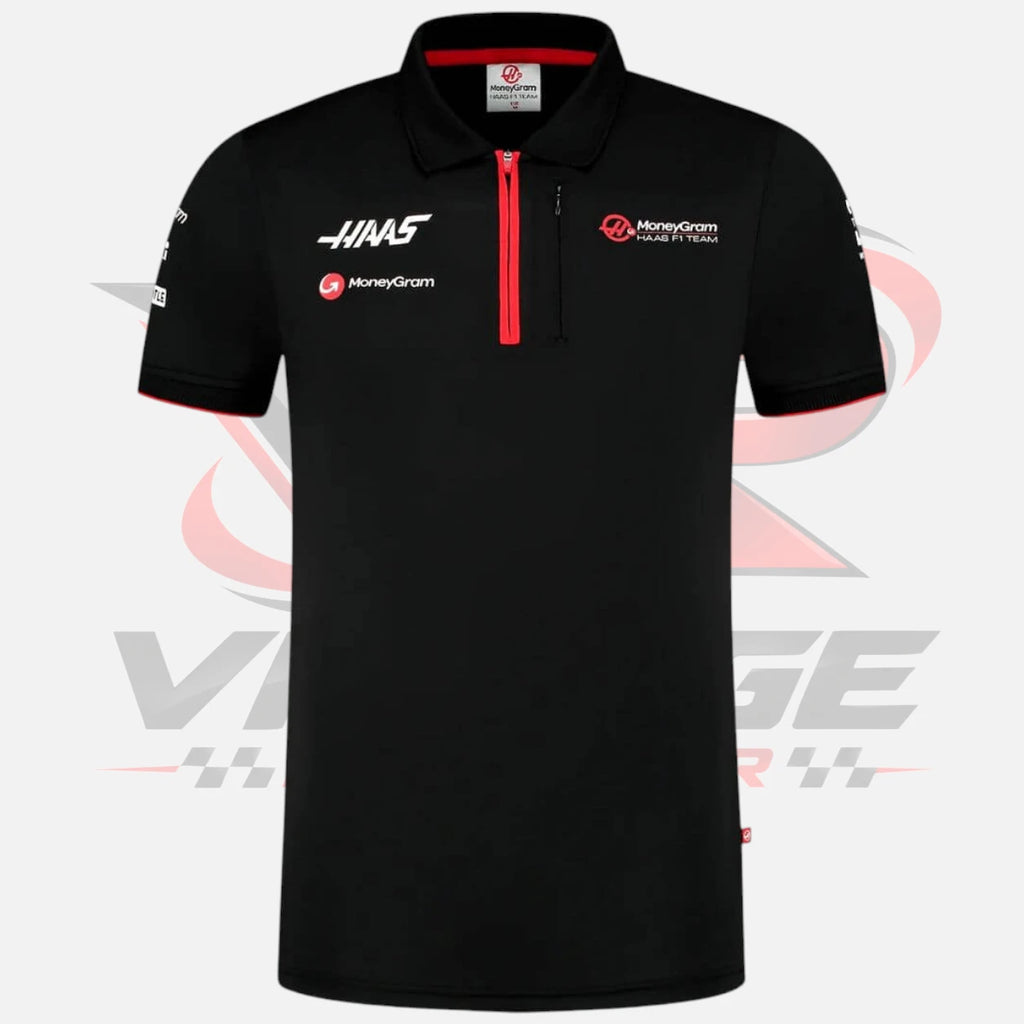 F1 Haas Racing Team Polo-Shirt 2024 Replica Black