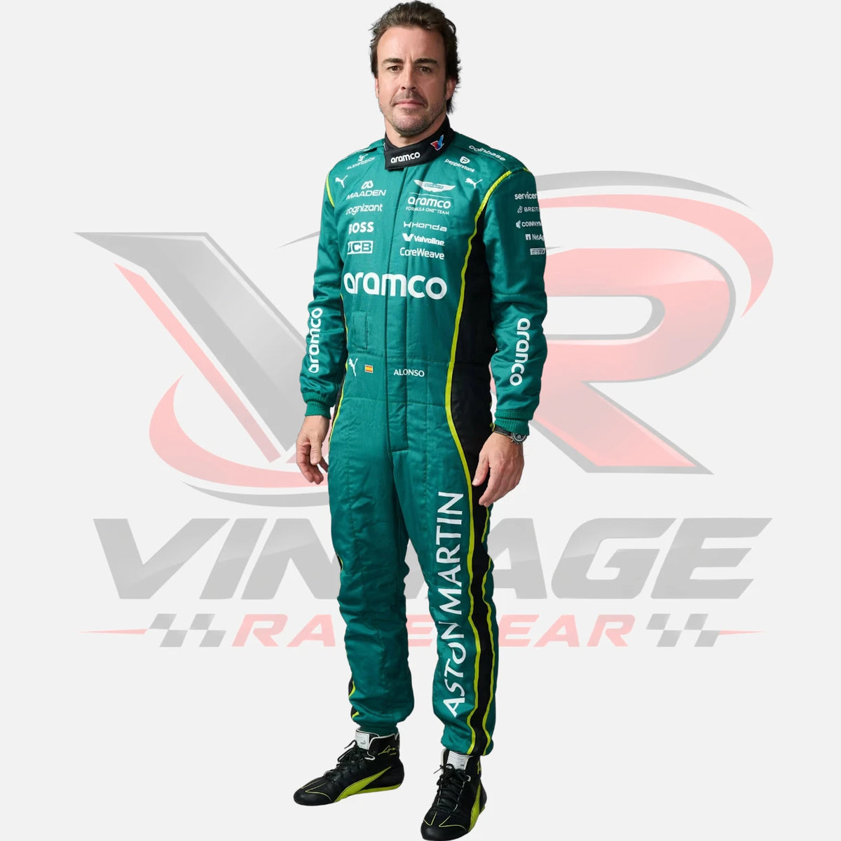 2026 Fernando Alonso Team Aston Martin F1 Racing Suit Replica