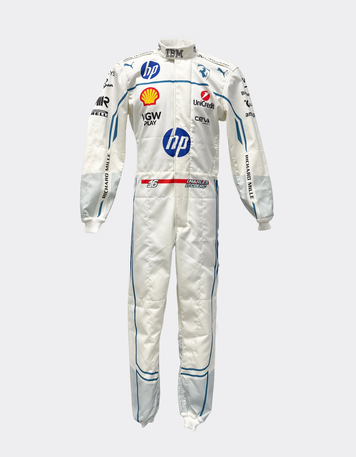 Charles Leclerc Puma racing suit for Scuderia Ferrari