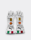 F1 Ferrari Charles Leclerc Monza 2025 racing gloves White