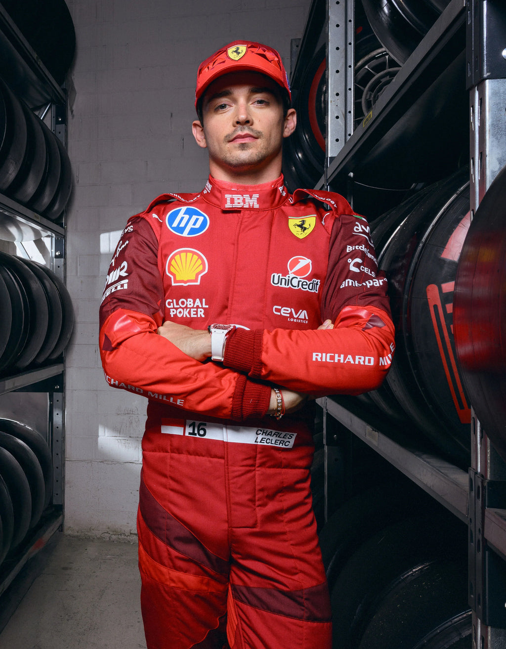Charles Leclerc Puma for Scuderia Ferrari HP Las Vegas 2025 race suit