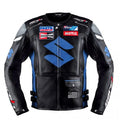 Suzuki MotoGP Motorcycle Racing Leather Jacket Black