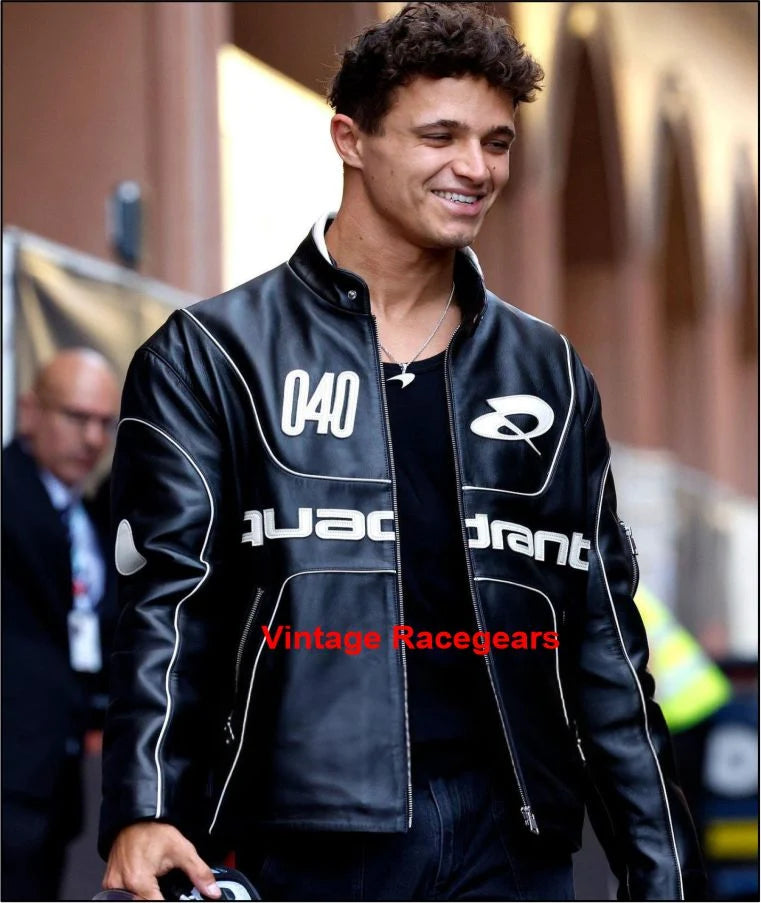2025 Lando Norris McLaren F1 Leather jacket Black
