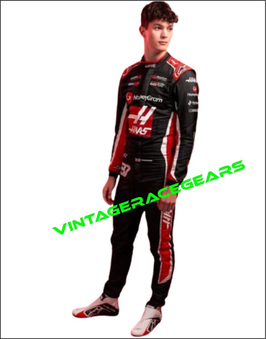 New 2025 Ollie Bearman Team Haas F1 Racing Suit