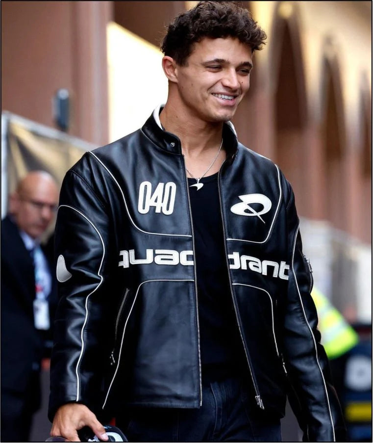 2025 Lando Norris McLaren F1 Leather jacket Black
