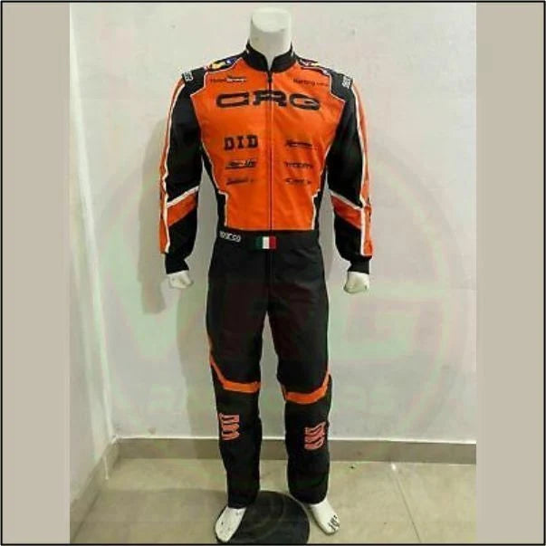 CRG Kart Racing Suit 2024 - Black - Orange - Vintage Racegears