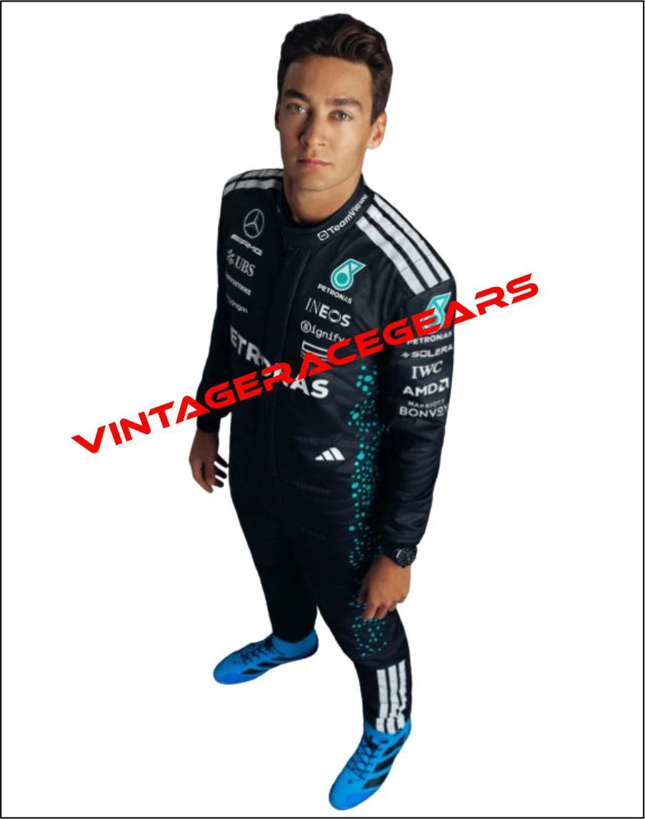 New 2025 George Russell Petronas Mercedes F1 Race Suit