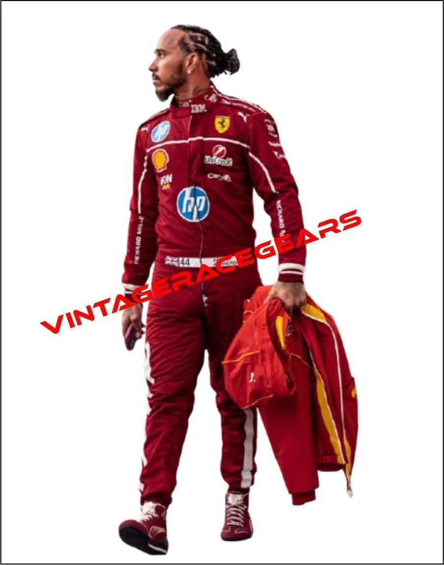 New 2025 Lewis Hamilton Scuderia Ferrari HP F1 Race Suit