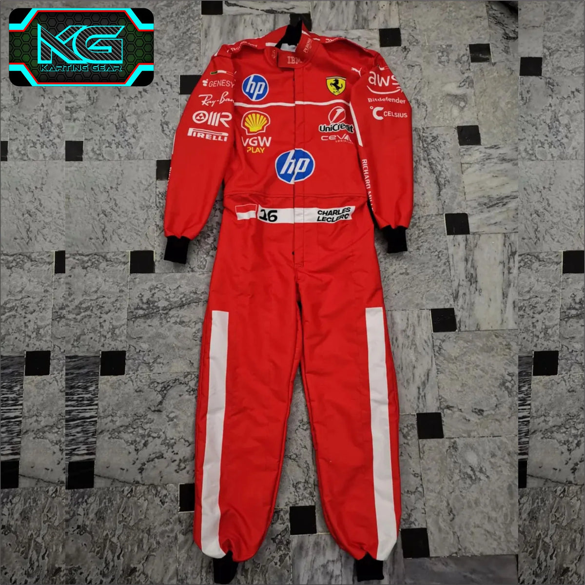 New 2025 Charles Leclerc Scuderia Ferrari HP F1 Race Suit