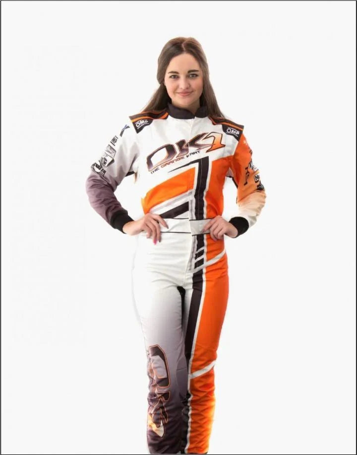 Ok1 Go Kart Racing Team Suit Orange White