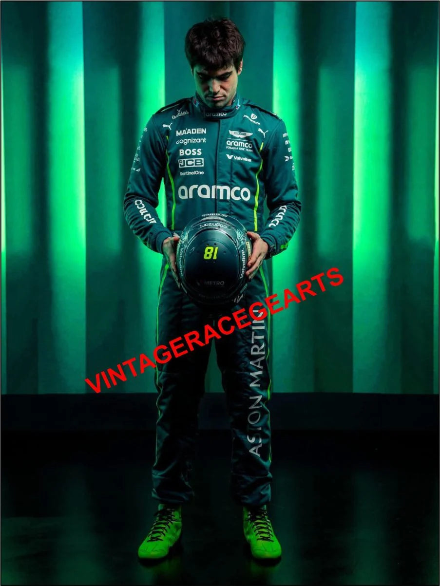 New 2025  Lance Stroll Aston Martin F1 Racing Suit