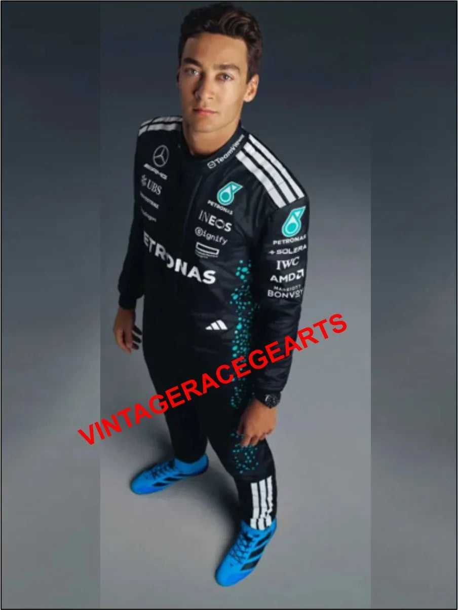 New 2025 George Russell Petronas Mercedes F1 Race Suit