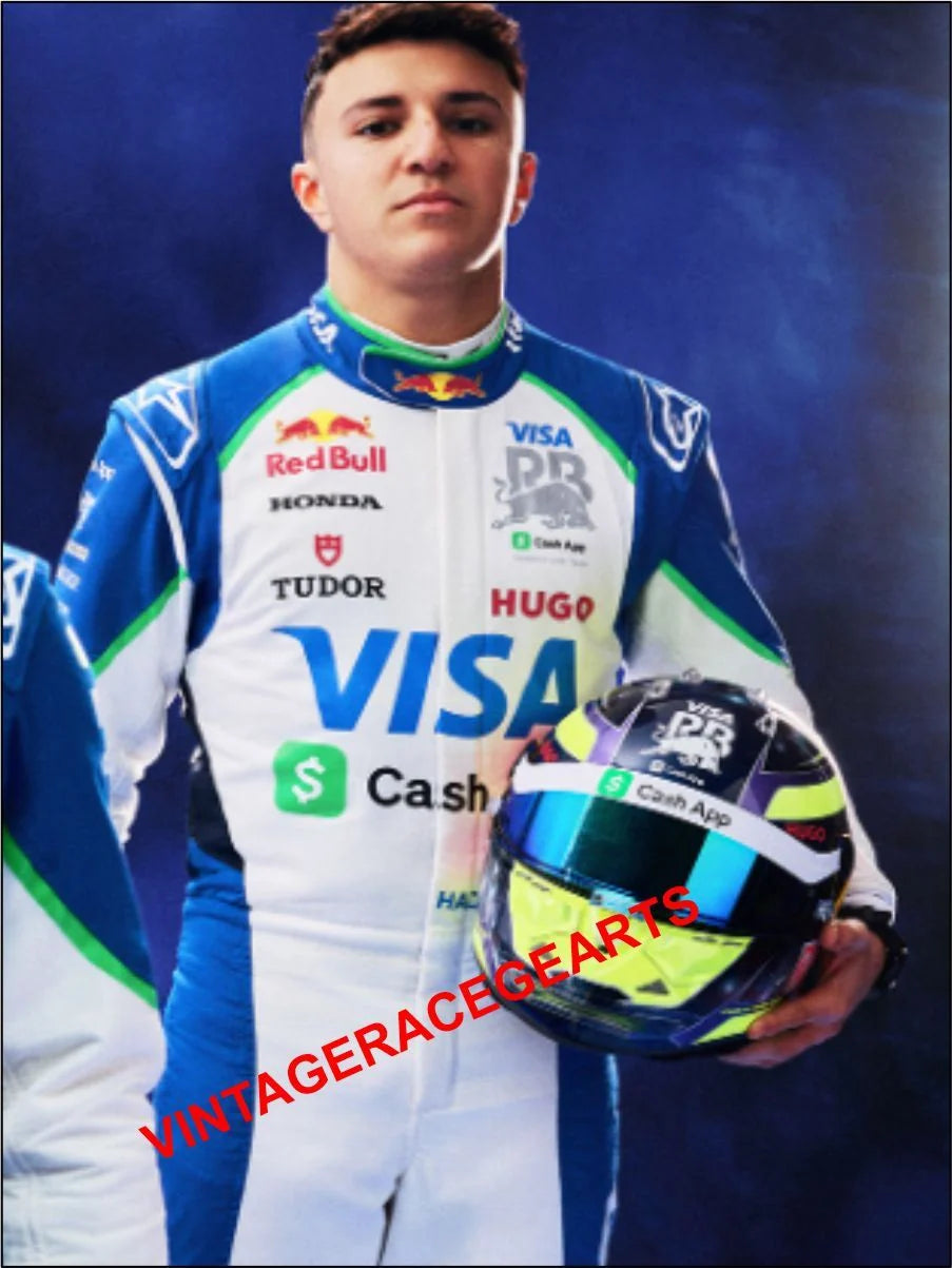 New 2025  Isack Hadjar Visa Cash App Bull's F1 Racing Suit