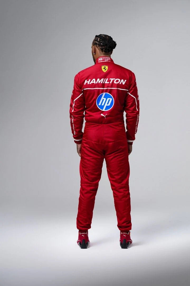 New 2025 Lewis Hamilton Scuderia Ferrari HP F1 Race Suit