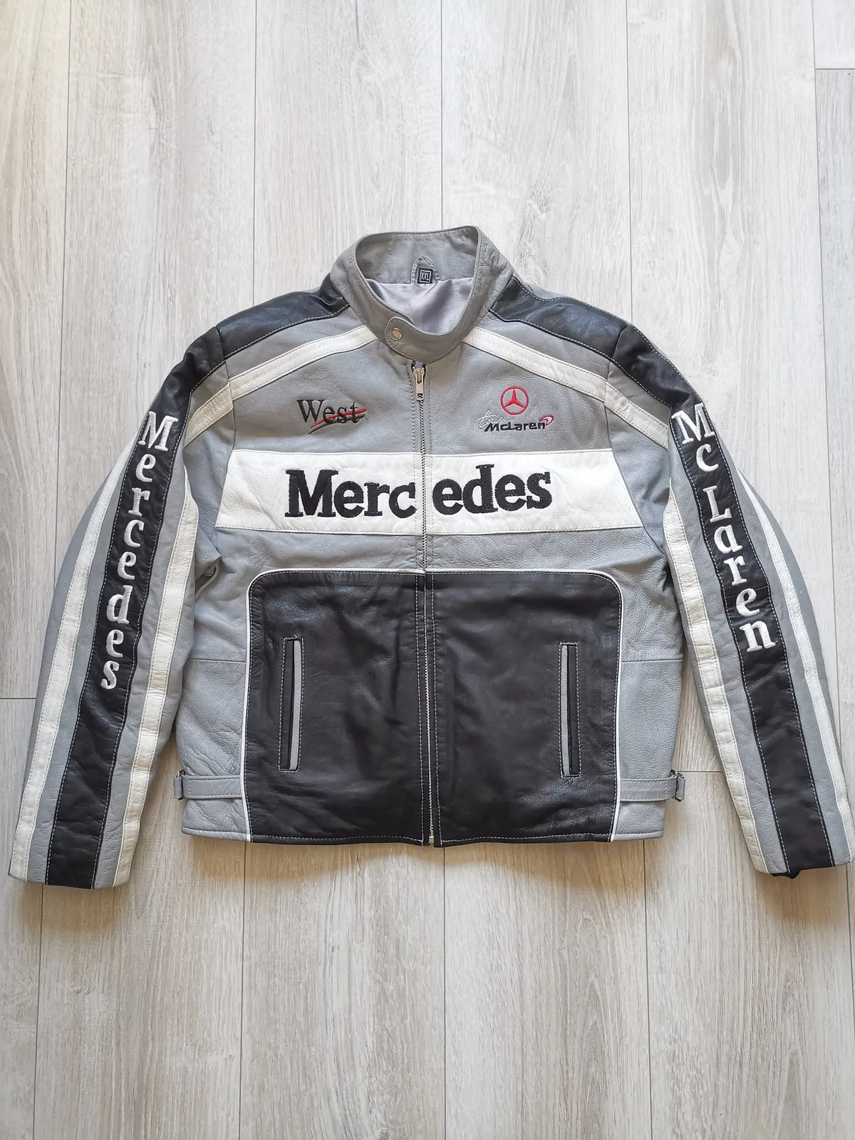 Mercedes X Mclaren Racing Leather Jacket Streetwear