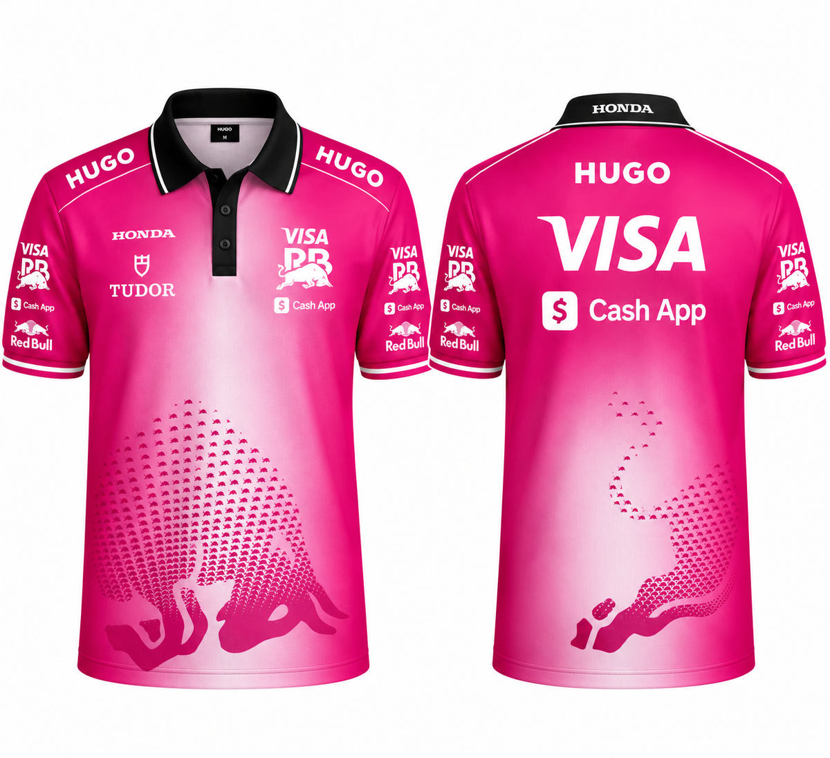 Visa Cash App RB 2025 Miami GP Pink Polo-Shirt
