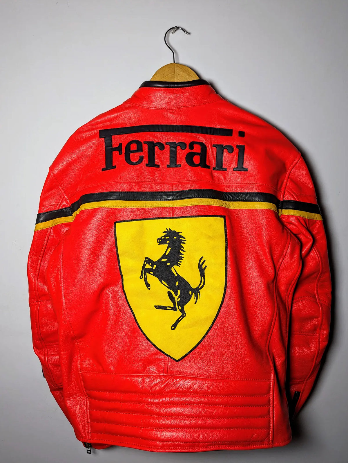 FERRARI RACING LEATHER JACKET Formula 1 RETRO