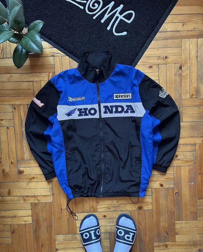 Vintage Honda F1 Racing Jacket 90's Nascar Black & Blue