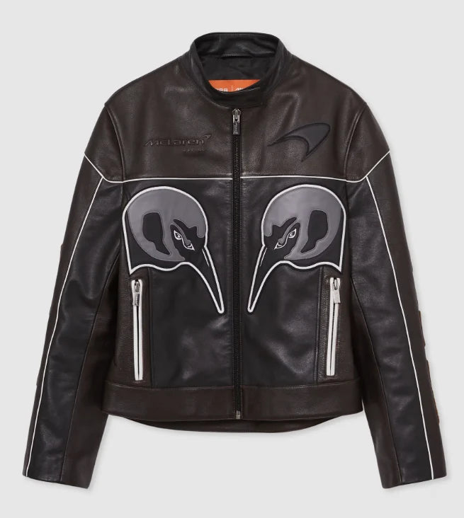 McLaren F1 Team Leather Biker Jacket in Black