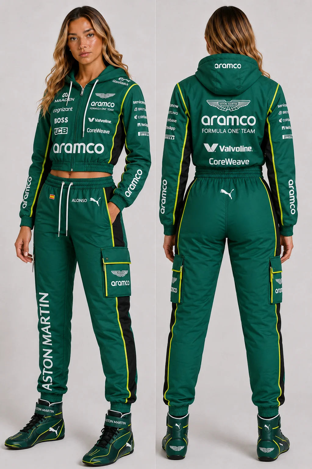 F1 Team Aston Martin Women’s Hoodie & Jogger Set – Green