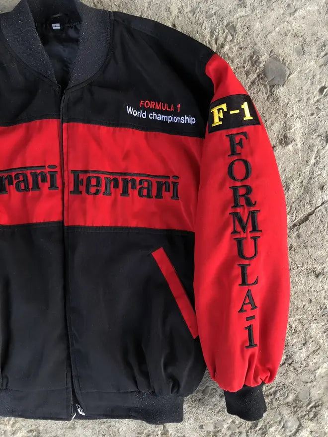 F1 Vintage Ferrari Racing Jacket Red & Black