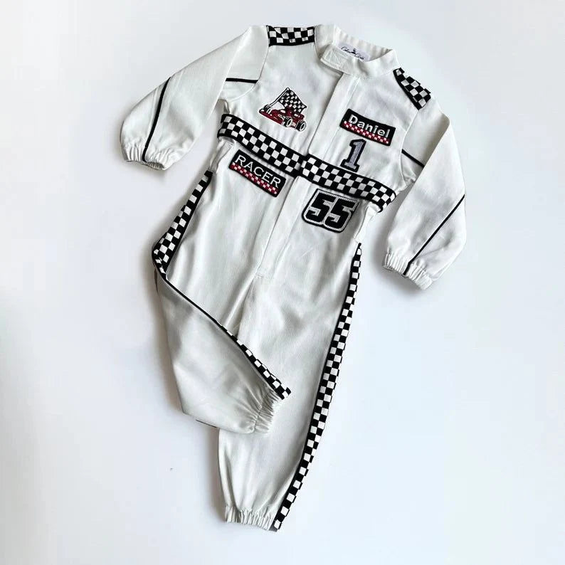 F1 Birthday Baby Suit & Cap White