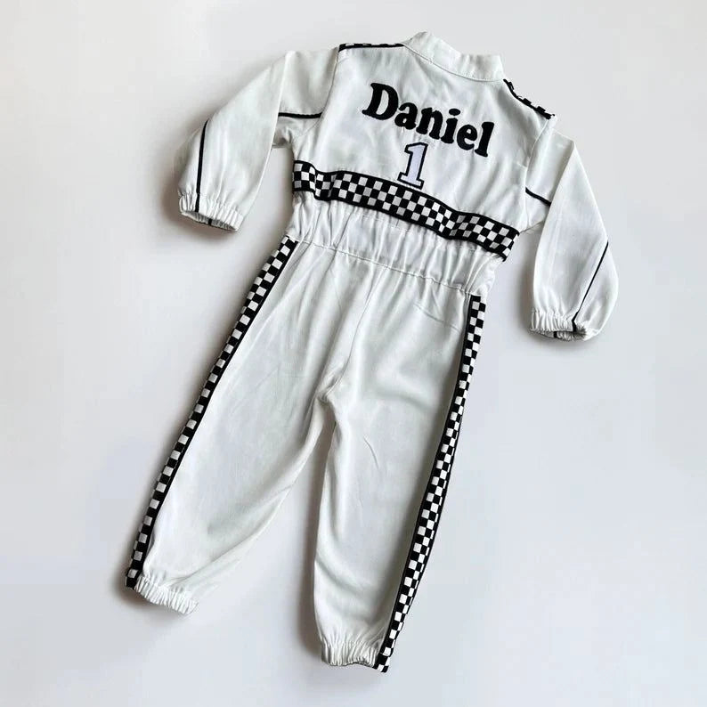 F1 Birthday Baby Suit & Cap White