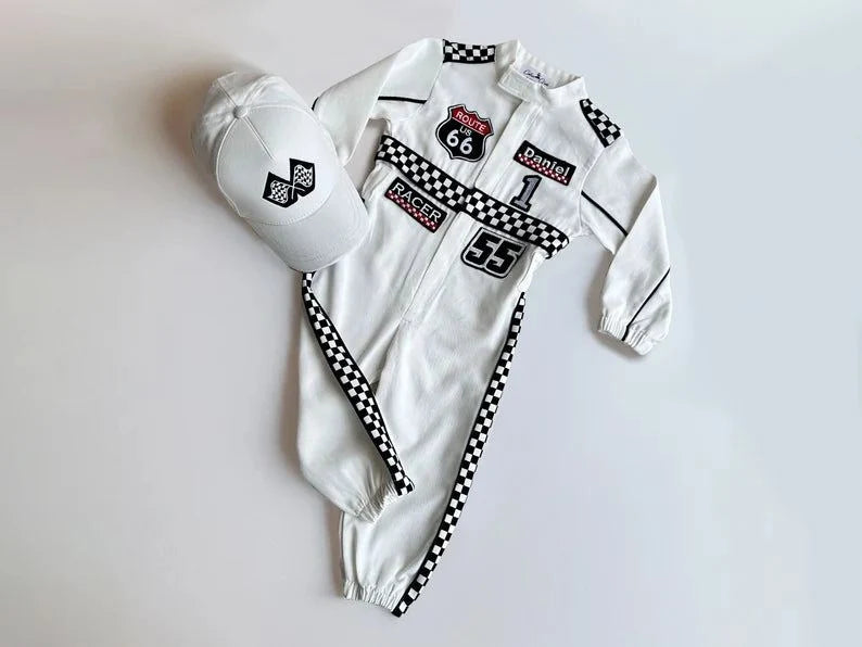 F1 Birthday Baby Suit & Cap White