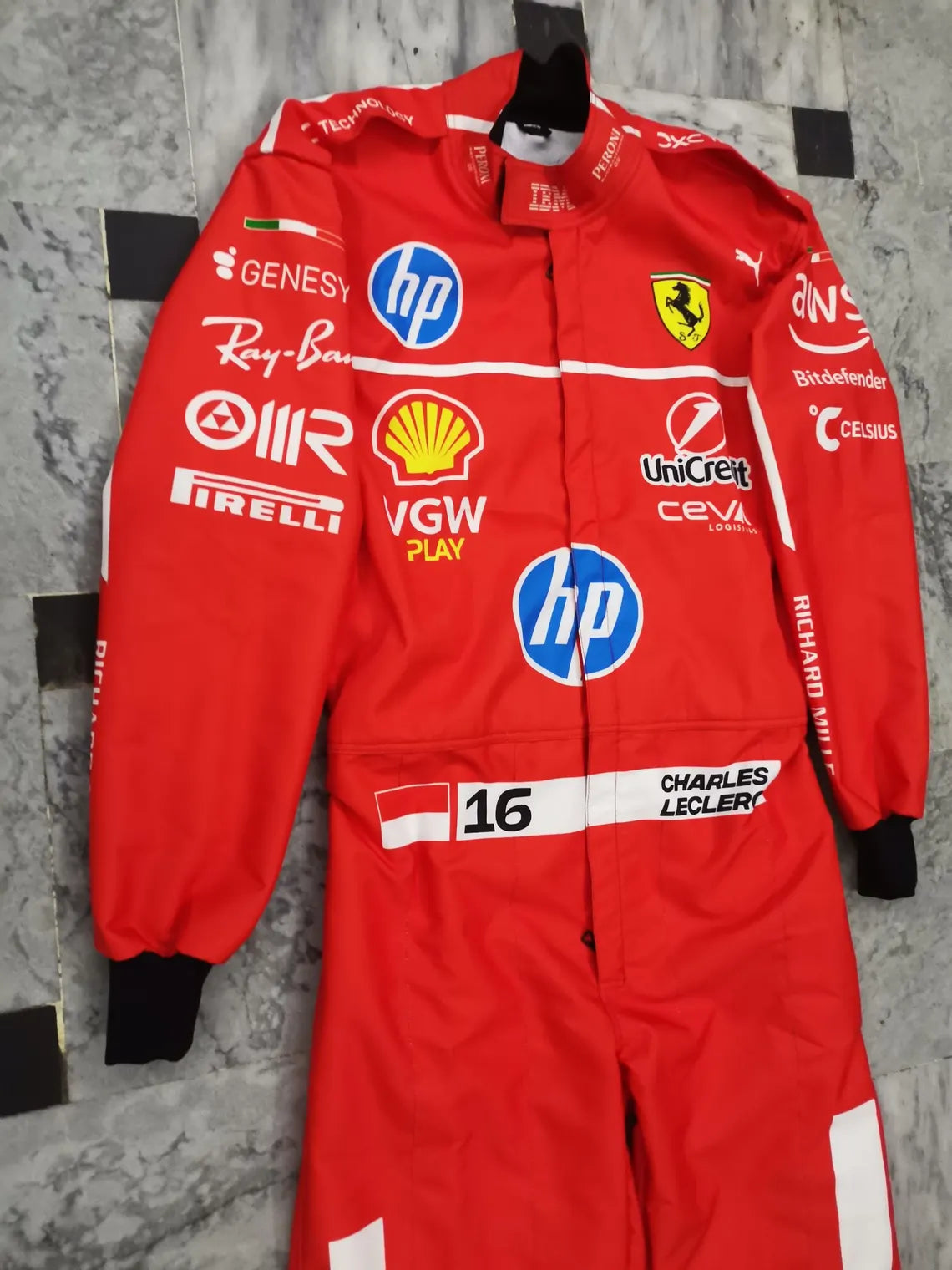New 2025 Charles Leclerc Scuderia Ferrari HP F1 Race Suit
