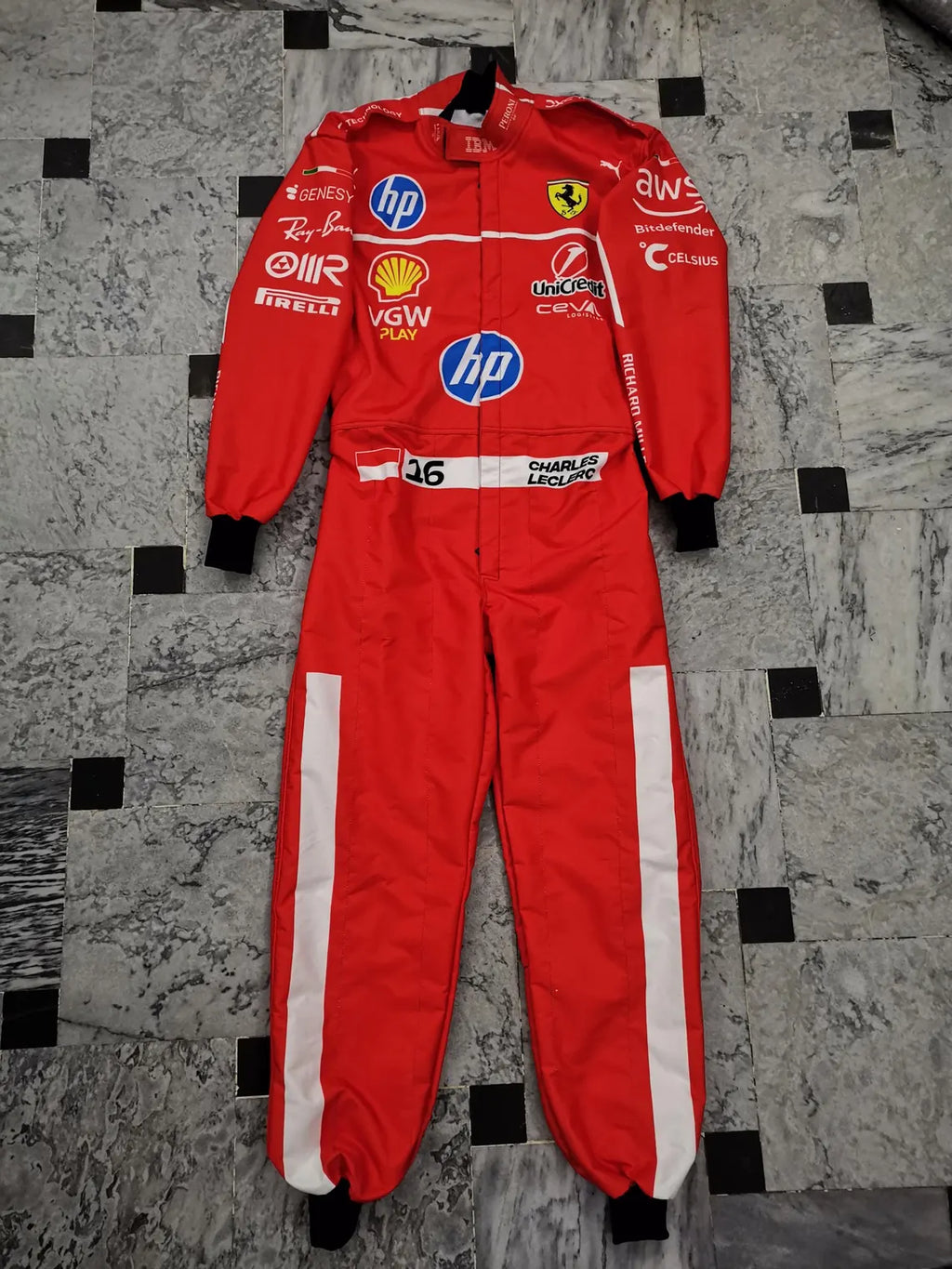 New 2025 Charles Leclerc Scuderia Ferrari HP F1 Race Suit